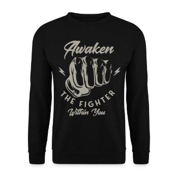 Kickboxing Kickboxer Boxing Martial Art - Unisex Sweatshirt - black - Front - Alina (178cm) & Michal (187cm)