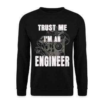 I'm an engineer - Unisex Pullover - Schwarz - Vorne - Alina (178cm) & Michal (187cm)