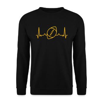Heartbeat I love Greenbay Wisconsin Football Fans - Unisex Pullover - Schwarz - Vorne - Alina (178cm) & Michal (187cm)