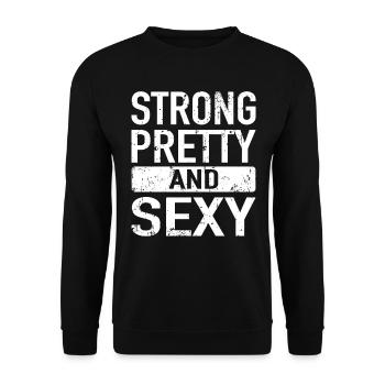Strong Pretty and Sexy - Fitness Cadeau - Sweat-shirt Unisexe - noir - Devant - Alina (178cm) & Michal (187cm)