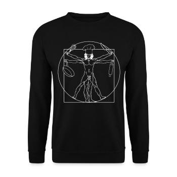 Cuisinier cuisinier cuisinier de Vinci De Vinci Cuisinier - Sweat-shirt Unisexe - noir - Devant - Alina (178cm) & Michal (187cm)