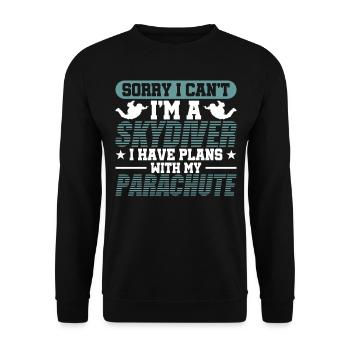 Skydiving Skydive Skydive - Unisex Sweatshirt - black - Front - Alina (178cm) & Michal (187cm)