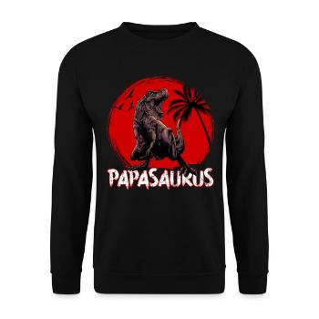 Dino Papa Papasaurus - Sweat-shirt Unisexe - noir - Devant - Alina (178cm) & Michal (187cm)