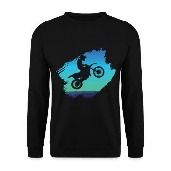 Motocross-Dirtbike - Unisex Pullover - Schwarz - Vorne - Alina (178cm) & Michal (187cm)
