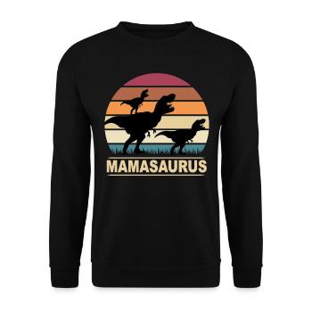 Dinosaur Mamasaurus Twins for Mother's Day - Unisex Sweatshirt - black - Front - Alina (178cm) & Michal (187cm)