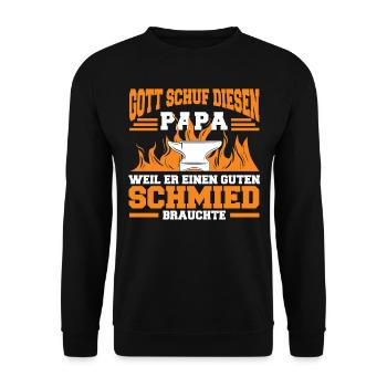 Waffenschmied Hufschmied Schmied - Unisex Pullover - Schwarz - Vorne - Alina (178cm) & Michal (187cm)
