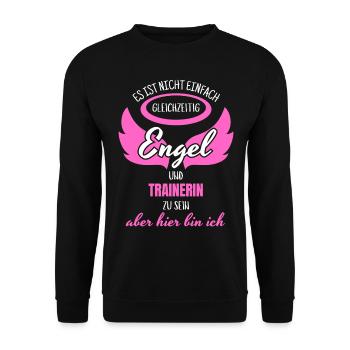 Trainerin Engel - Unisex Pullover - Schwarz - Vorne - Alina (178cm) & Michal (187cm)