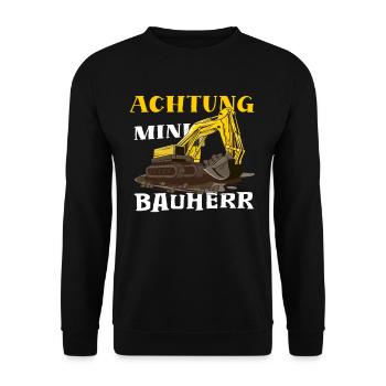 Bagger Haus Bau für Bauherr - Unisex Pullover - Schwarz - Vorne - Alina (178cm) & Michal (187cm)