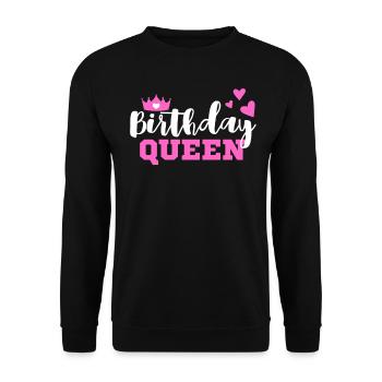 Birthday Queen Femme Cadeau d’anniversaire - Sweat-shirt Unisexe - noir - Devant - Alina (178cm) & Michal (187cm)