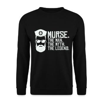 Murse Man Der Mythos Die Legende - Unisex Pullover - Schwarz - Vorne - Alina (178cm) & Michal (187cm)