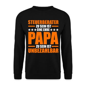 Steuerberater Papa Vatertag - Unisex Pullover - Schwarz - Vorne - Alina (178cm) & Michal (187cm)