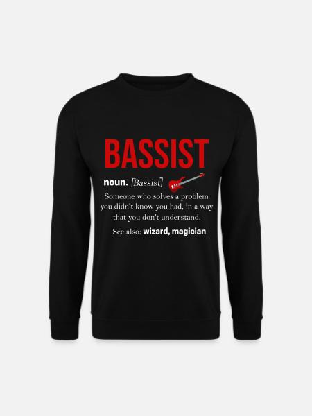Bassgitarre Bassist Gitarrist Geschenk Instrument - Unisex Pullover - Schwarz
