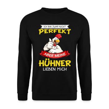 Chicken Chicken Chicken Chicken Chicken Chicken Poultry - Unisex Sweatshirt - black - Front - Alina (178cm) & Michal (187cm)