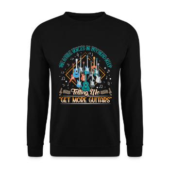 Guitariste musicien guitariste guitariste sort - Sweat-shirt Unisexe - noir - Devant - Alina (178cm) & Michal (187cm)