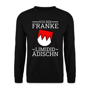 Franken Fränkisch Frankenland Limidid Ädischn - Unisex Pullover - Schwarz - Vorne - Alina (178cm) & Michal (187cm)