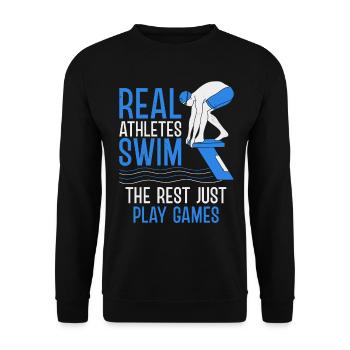Natation Natation Nageurs Club de natation - Sweat-shirt Unisexe - noir - Devant - Alina (178cm) & Michal (187cm)