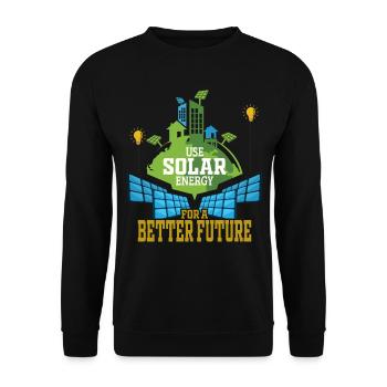 Énergie solaire Énergie renouvelable - Sweat-shirt Unisexe - noir - Devant - Alina (178cm) & Michal (187cm)
