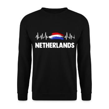 Netherlands Holland Amsterdam Gift Rotterdam - Unisex Sweatshirt - black - Front - Alina (178cm) & Michal (187cm)