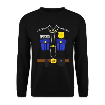 Polizei Kostüm Polizisten Geschenke Kleidung - Unisex Pullover - Schwarz - Vorne - Alina (178cm) & Michal (187cm)