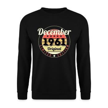 60e anniversaire 60 ans 1961 décembre - Sweat-shirt Unisexe - noir - Devant - Alina (178cm) & Michal (187cm)