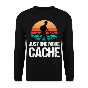 Geocaching One more Geocache Outdoor Geocacher - Unisex Sweatshirt - black - Front - Alina (178cm) & Michal (187cm)