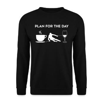 Funny Coffee Ski Ski Ski Wine Design - Unisex Sweatshirt - black - Front - Alina (178cm) & Michal (187cm)