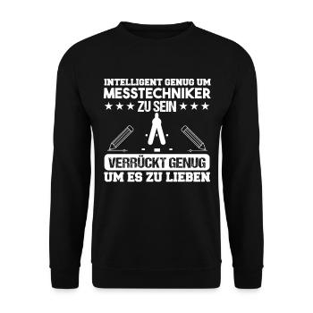 Messtechniker Maschinenbau Messtechnik - Unisex Pullover - Schwarz - Vorne - Alina (178cm) & Michal (187cm)