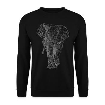 Eléphant motif éléphant Afrique animal motif animal motif motif - Sweat-shirt Unisexe - noir - Devant - Alina (178cm) & Michal (187cm)