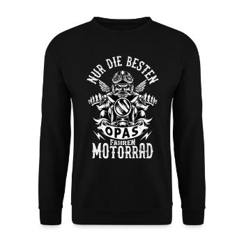 Nur die Besten Opas Fahren Motorrad - Unisex Pullover - Schwarz - Vorne - Alina (178cm) & Michal (187cm)