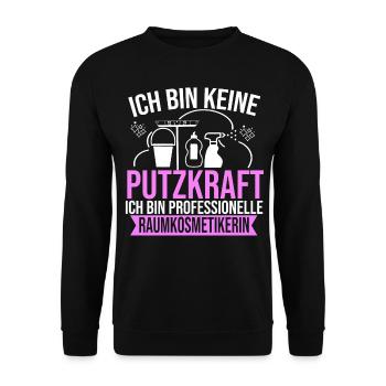 Putzfrau Wischen Raumkosmetikerin Reinigungskraft - Unisex Pullover - Schwarz - Vorne - Alina (178cm) & Michal (187cm)