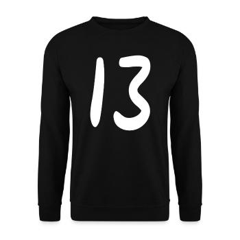 Nombre 13 - Sweat-shirt Unisexe - noir - Devant - Alina (178cm) & Michal (187cm)