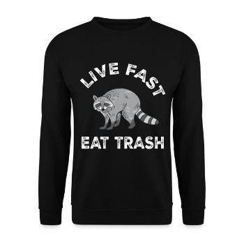 Raccoon Racoon Tshirt Ferret Lynx Trash Panda - Unisex Sweatshirt - black - Front - Alina (178cm) & Michal (187cm)