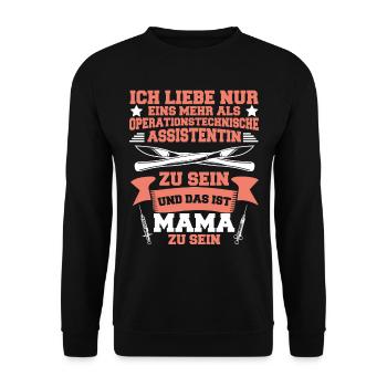 Krankenhaus Spruch Geschenk - Unisex Pullover - Schwarz - Vorne - Alina (178cm) & Michal (187cm)
