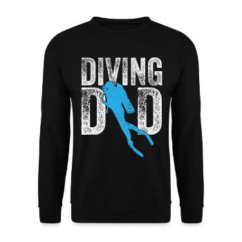 Tauchen Papa - Taucher Vater Schwimmen Schnorcheln - Unisex Pullover - Schwarz - Vorne - Alina (178cm) & Michal (187cm)