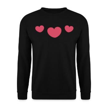 3 Herzen - Unisex Pullover - Schwarz - Vorne - Alina (178cm) & Michal (187cm)