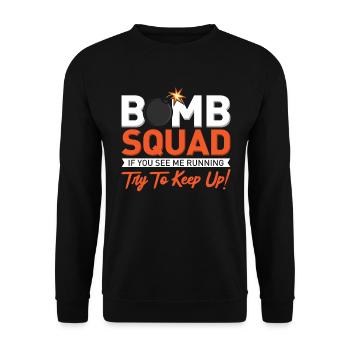 Bomb Squad Bomb Disposal Bomben Entschärfer Witz - Unisex Pullover - Schwarz - Vorne - Alina (178cm) & Michal (187cm)