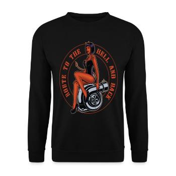 Tuning Turbocompresseur Tuning Proverbes Tuning Sticker - Sweat-shirt Unisexe - noir - Devant - Alina (178cm) & Michal (187cm)
