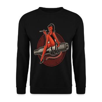 Motorsport Racing Racing Cars Sports Car Engine - Unisex Sweatshirt - black - Front - Alina (178cm) & Michal (187cm)