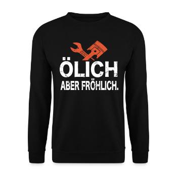 Ölich Aber Fröhlich - Zweirad Mechaniker Motorrad - Unisex Pullover - Schwarz - Vorne - Alina (178cm) & Michal (187cm)