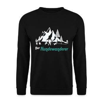 Hundewanderer Wandern mit Hund Hundewanderung - Unisex Pullover - Schwarz - Vorne - Alina (178cm) & Michal (187cm)