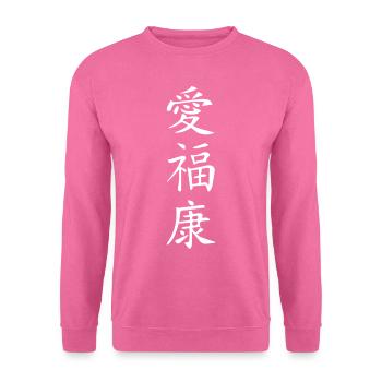 China - Japan - Zeichen Glück Liebe Gesundheit - Unisex Pullover - Pink - Vorne