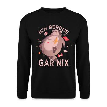 Niedlicher Waschbär Lustige Sprüche Geschenk - Unisex Pullover - Schwarz - Vorne - Alina (178cm) & Michal (187cm)