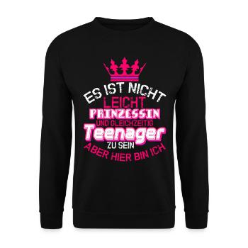 Es Ist Nicht In Nicht Prinzessin Teenager Teenager - Unisex Pullover - Schwarz - Vorne - Alina (178cm) & Michal (187cm)