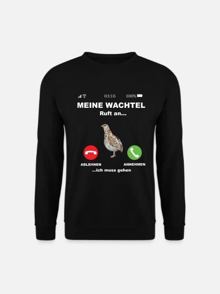 Wachtel Wachtelzüchter Rebhuhn Wachtelhenne - Unisex Pullover - Schwarz