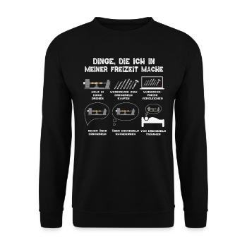 Drechsler Drechseln Drechselbank Drechsel - Unisex Pullover - Schwarz - Vorne - Alina (178cm) & Michal (187cm)