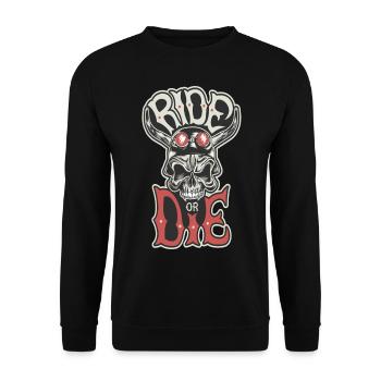 Motorrad Motorrad Spruch Ride or Die Biker - Unisex Pullover - Schwarz - Vorne - Alina (178cm) & Michal (187cm)