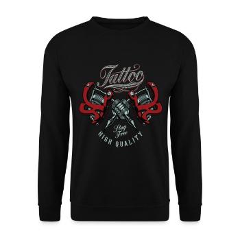 Tattoo Tattoo Maschine Tattoofarbe Tattoo Motiv - Unisex Pullover - Schwarz - Vorne - Alina (178cm) & Michal (187cm)