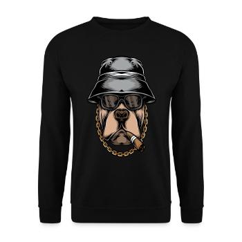 Bulldogge Bulldoggen Shirt Englische Bulldogge - Unisex Pullover - Schwarz - Vorne - Alina (178cm) & Michal (187cm)