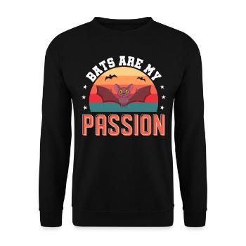 Bats bat saying bat - Unisex Sweatshirt - black - Front - Alina (178cm) & Michal (187cm)