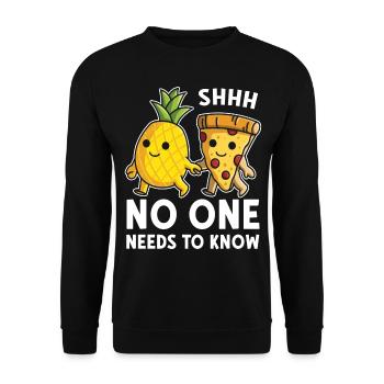 Pizza Hawaii Ananas Pizza essen Pizza & Ananas - Unisex Pullover - Schwarz - Vorne - Alina (178cm) & Michal (187cm)